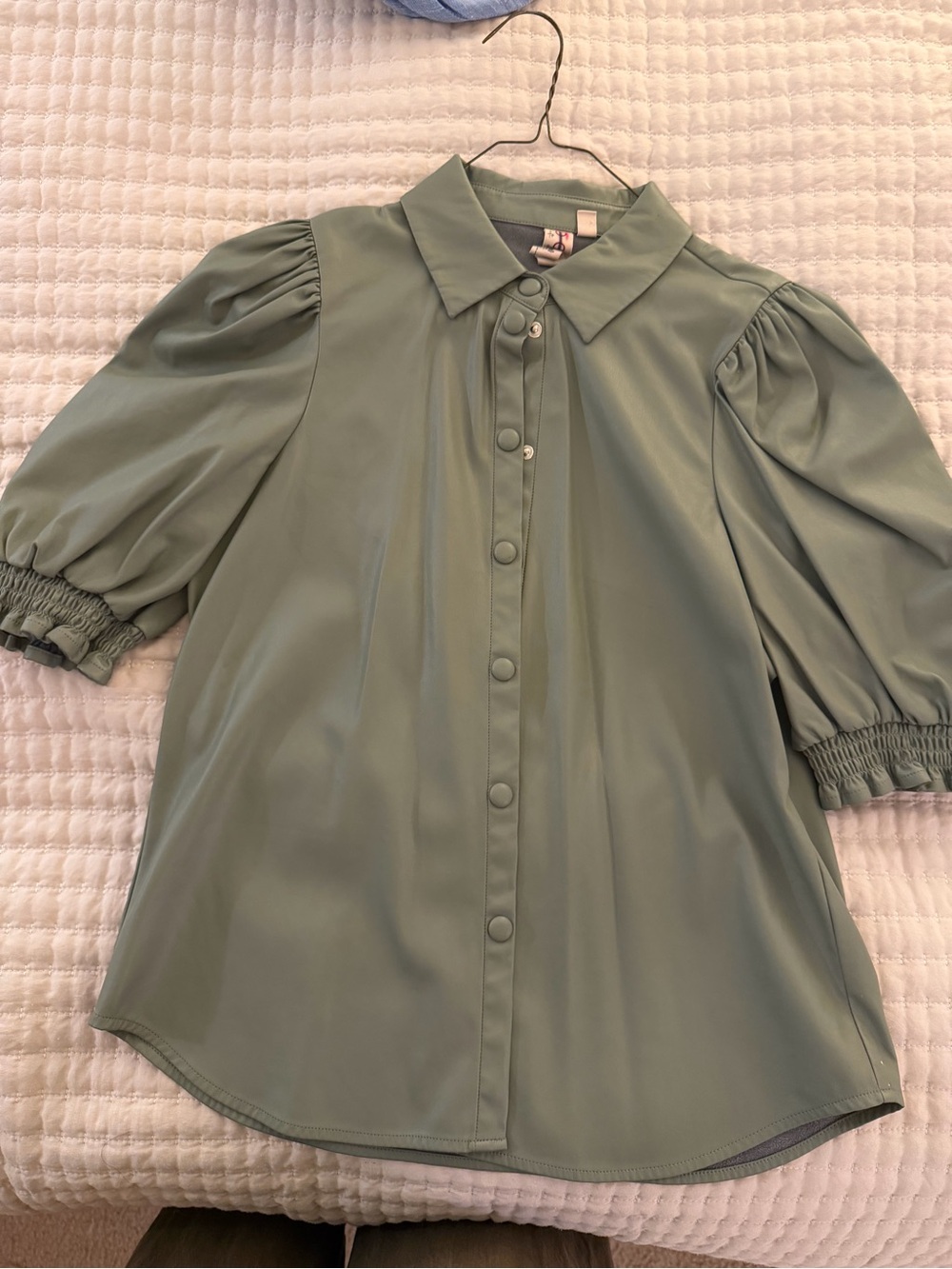 Anthropologie Faux Leather Top